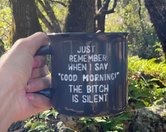 Goedemorgen | Bitch is stil | Geen ochtendmens | Cadeaus koffiemokken | Cadeaus voor vrienden