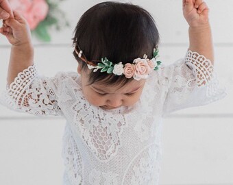 baby girl flower crown headband
