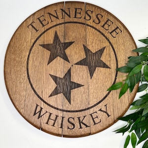 Tennessee Whiskey Engraved Barrel Lid - Can also be personalized. Free Shipping