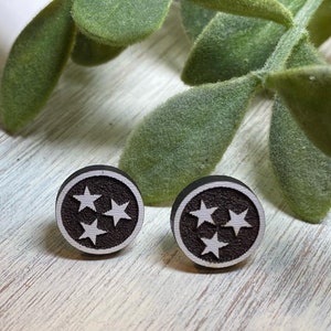 Tennessee Tri-Star Stud Earrings,  Mothers Day Gift or Birthday Gifts.