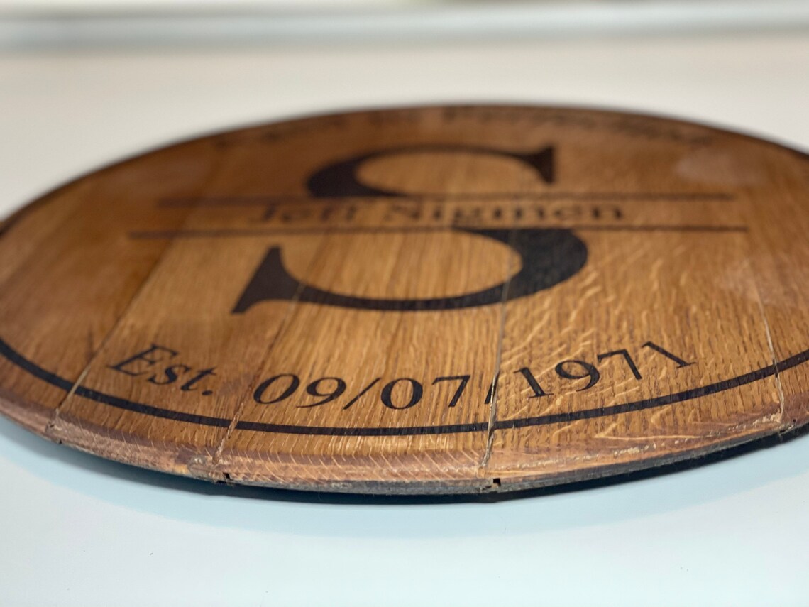 Whiskey Barrel Lid Personalized With Birthday And Name. Aged Etsy