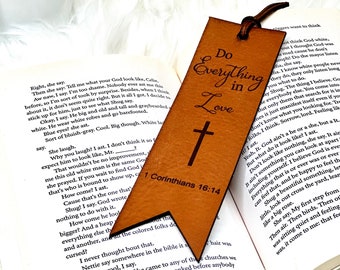 Leather Scripture Customized Bookmarks