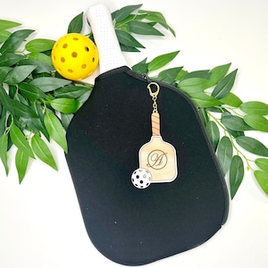 Pickleball Tag or Keychain - Pickleball Bag Tag / Pickleball Paddle Tag -  free shipping