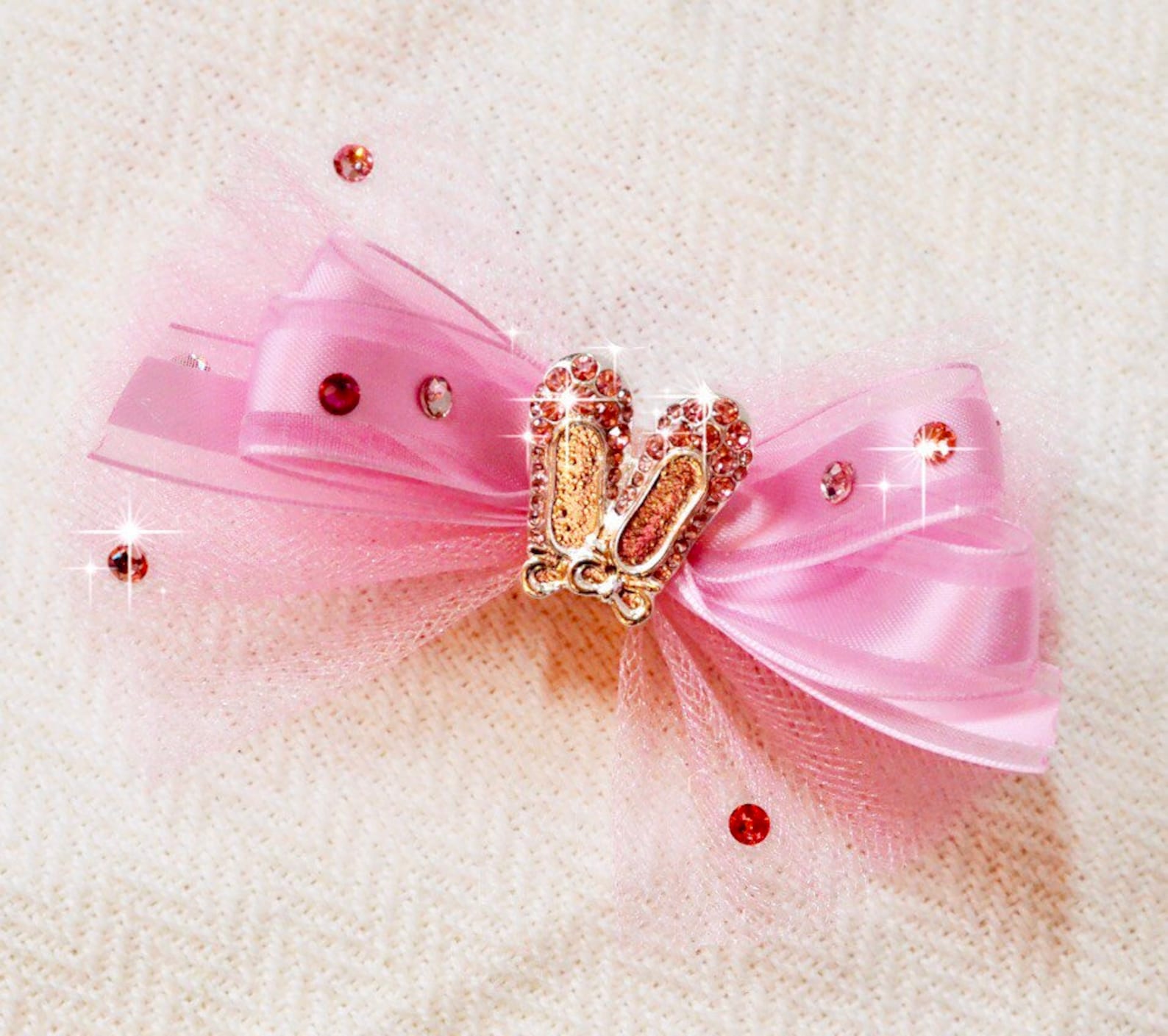 ballet shoes with authentic swarovski top knot dog bow