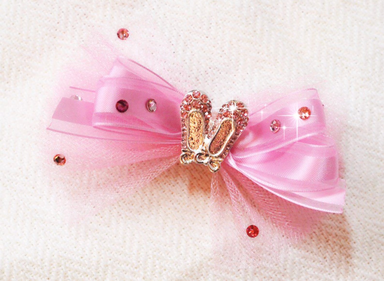 ballet shoes with authentic swarovski top knot dog bow