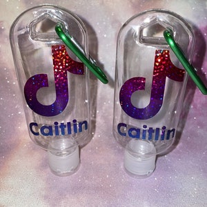 Tik Tok inspirierte leere personalisierte Sanitiser Gelflaschen mit Carabina 50ml