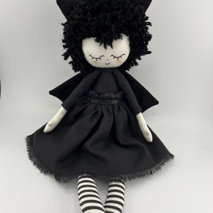 Bat rag doll plushy, handmade doll, rag doll, textile doll, heirloom, Halloween doll