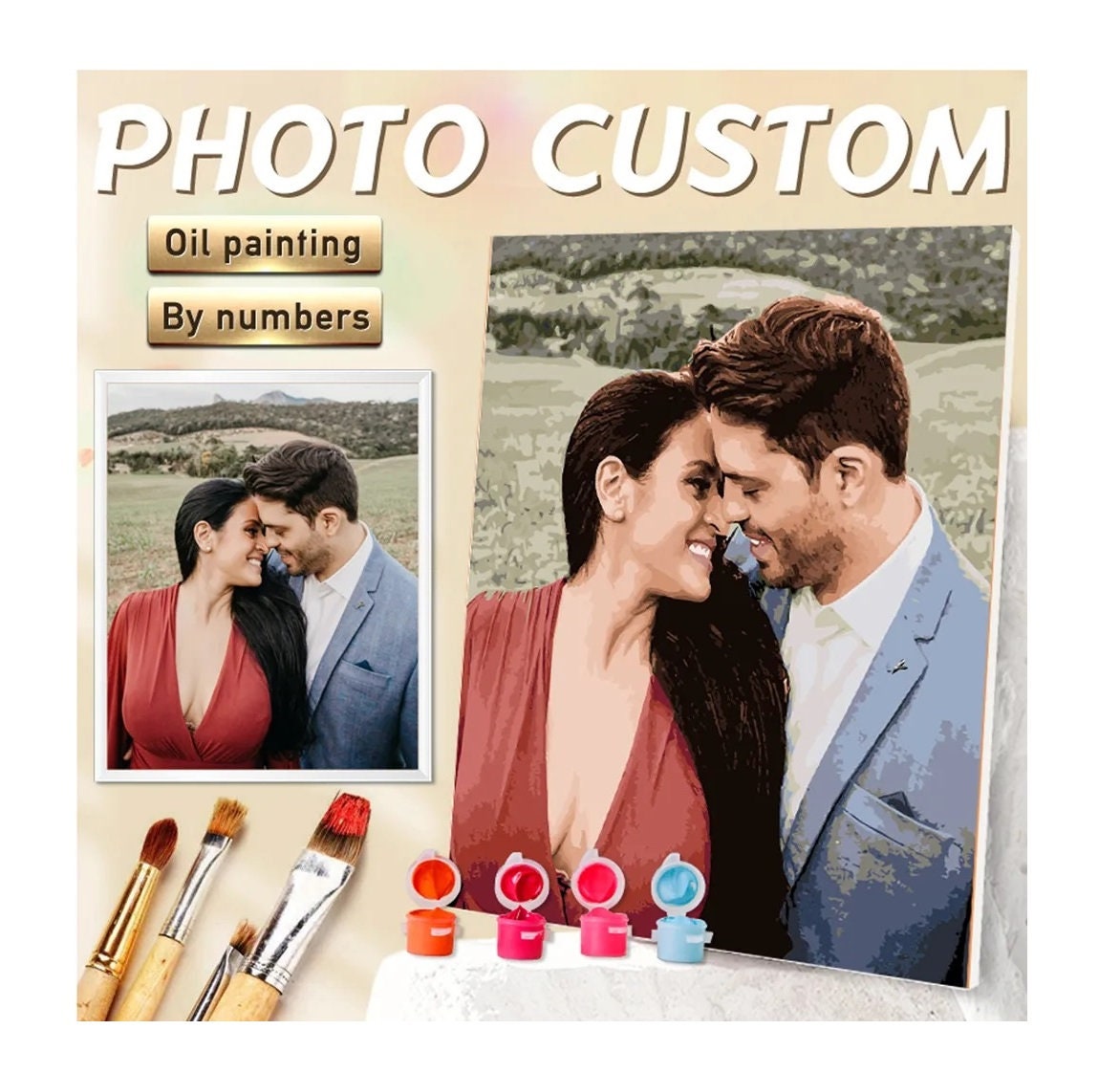 Custom Paint by Number Kit, Personalized Paint From Photo, Custom