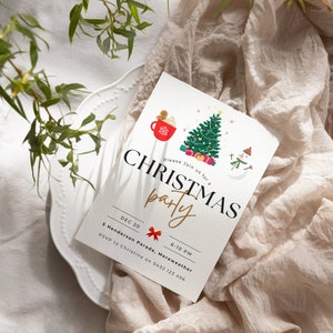 EDITABLE Christmas Party Invitation, Printable Christmas Invitation for ...