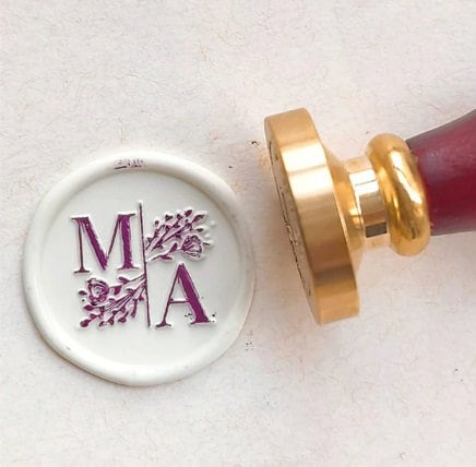 Custom Wax Seal Stamp Kit for Wedding Invitation / Personalized