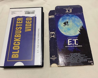 Vintage E.T. De buitenaardse VHS-band met clamshell-cassette voor blockbuster-videoreproductie