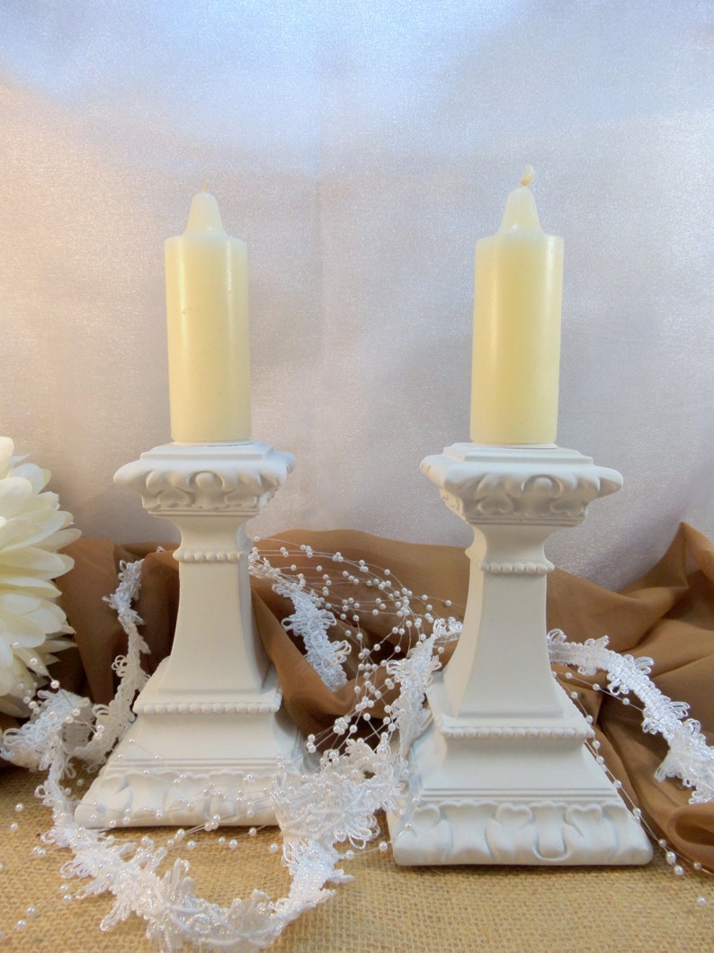 Candle Holders Shabby Chic Candle Holders Shabby Chic Decor Etsy