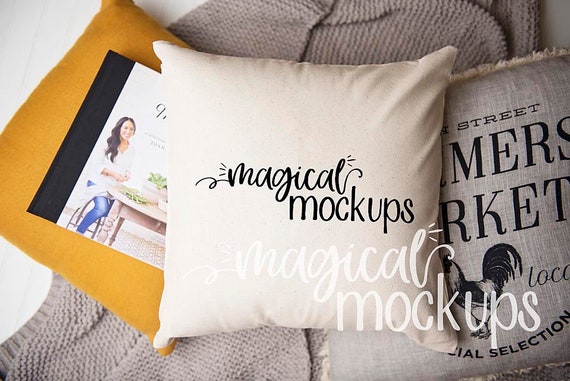 Pillow Mockup Farmhouse Pillow Stock Photo Pillow
