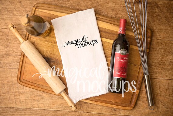 Flour Sack Towel Mockup Wine Farmhouse Flour Sack