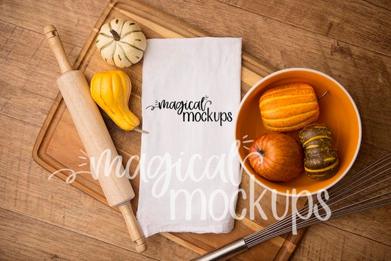 Flour Sack Towel Mockup Fall Farmhouse Flour Sack