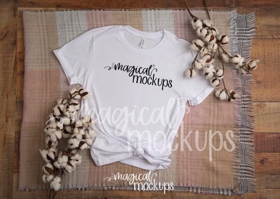 Bella 3001 T-Shirt Mockup In White Ladies Bella