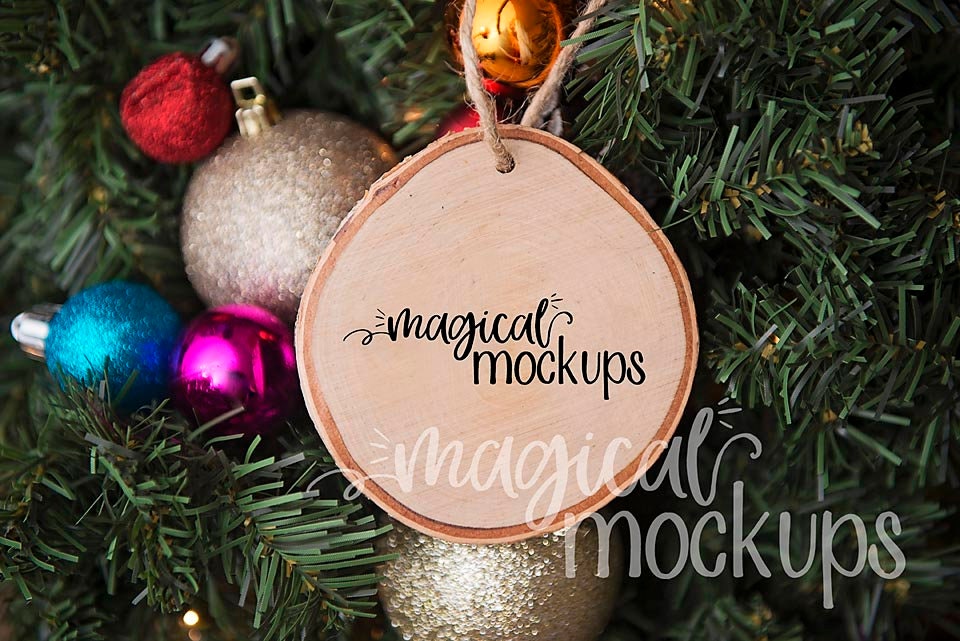Download Wood Ornament Mockup Wood Slice Ornament Mockup Rustic Etsy
