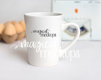Coffee Mug Mockup - 14 Oz. Farmhouse Blank Mug Stock Photo - Otoño Coffee Cup