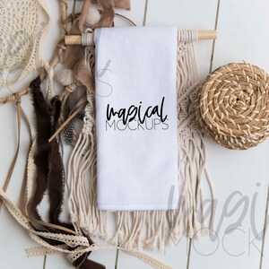 Towel Mockup - Microfiber Towel Flat Lay - Blank Kitchen Towel Flat Lay