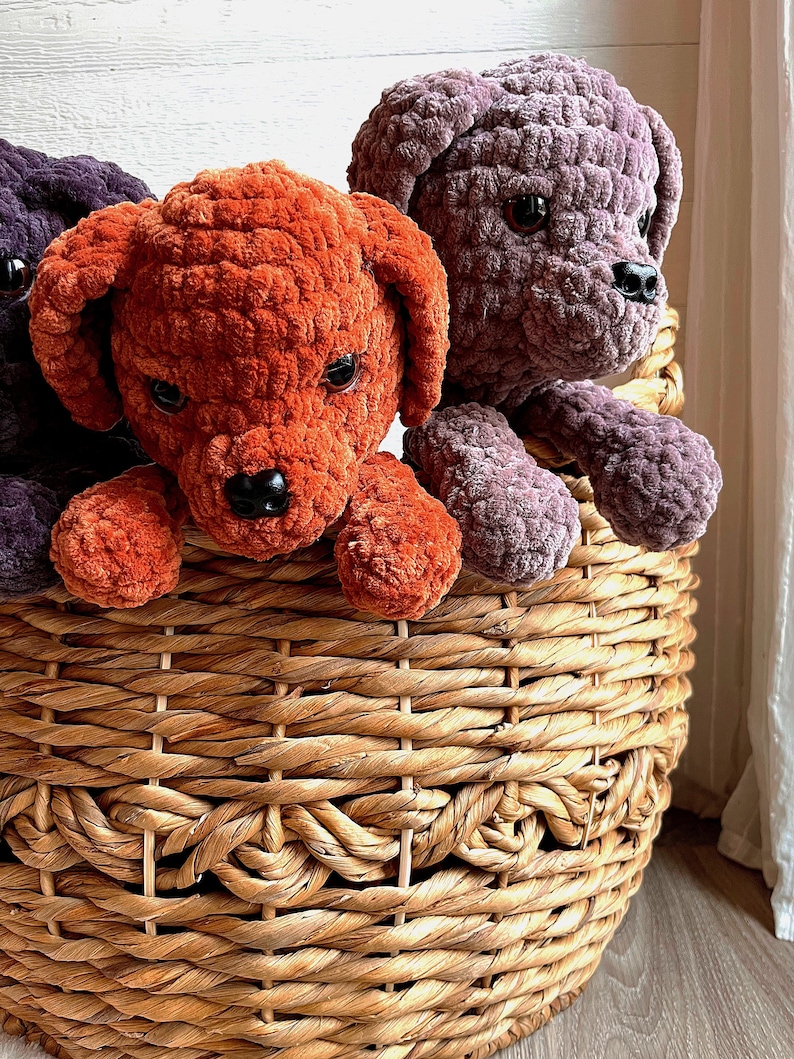 Reggie Pup Snuggler ENGLISH PDF Crochet Pattern Amigurumi Handmade Stuffed Toy Dog image 4