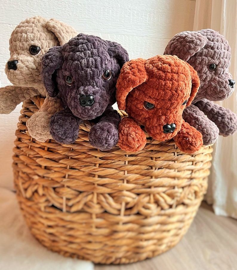 Reggie Pup Snuggler ENGLISH PDF Crochet Pattern Amigurumi Handmade Stuffed Toy Dog image 1