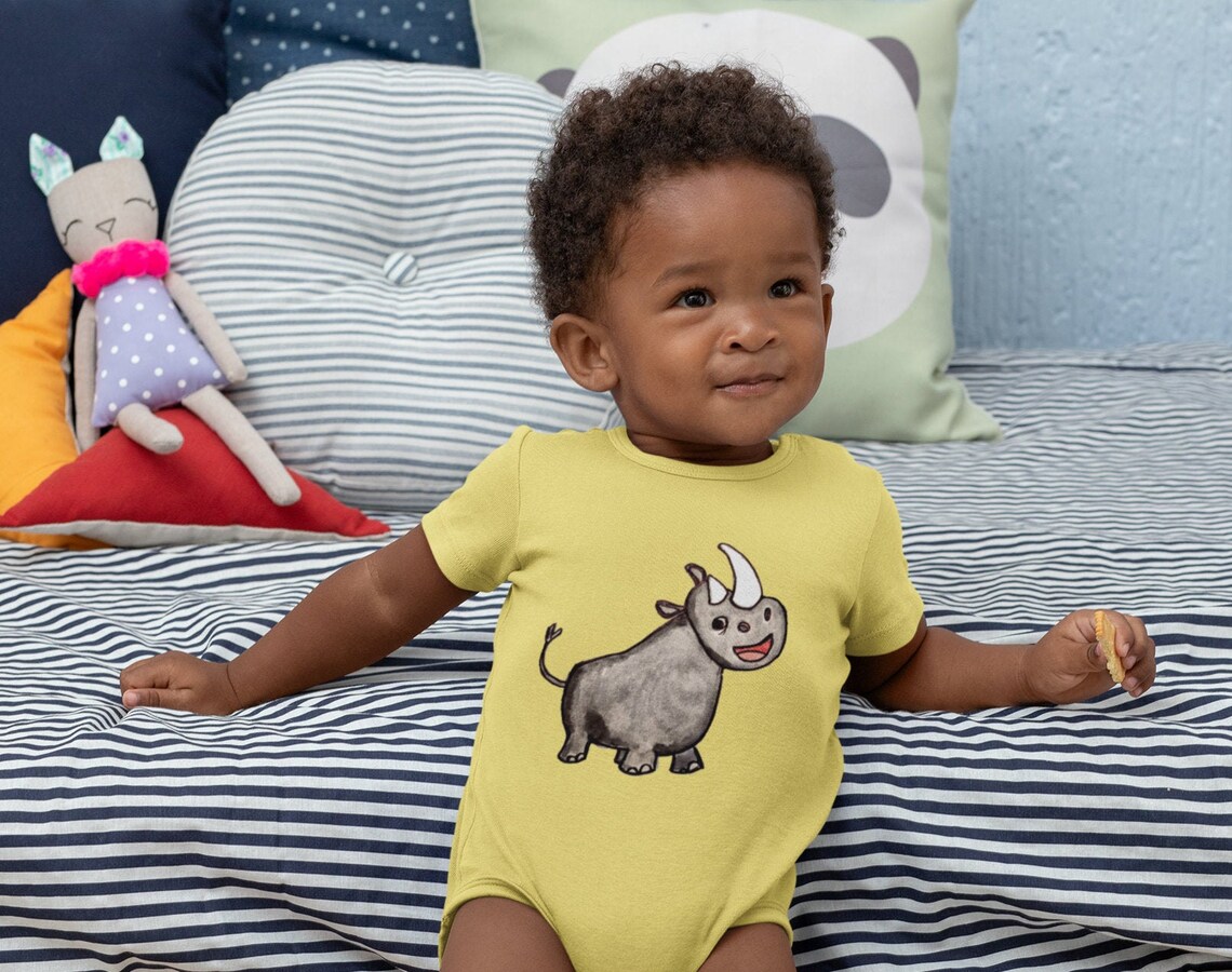 Baby Rhino Onesie Etsy
