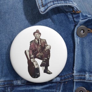 Mississippi John Hurt Blues Folk Art Okeh Vinyl Records Pin