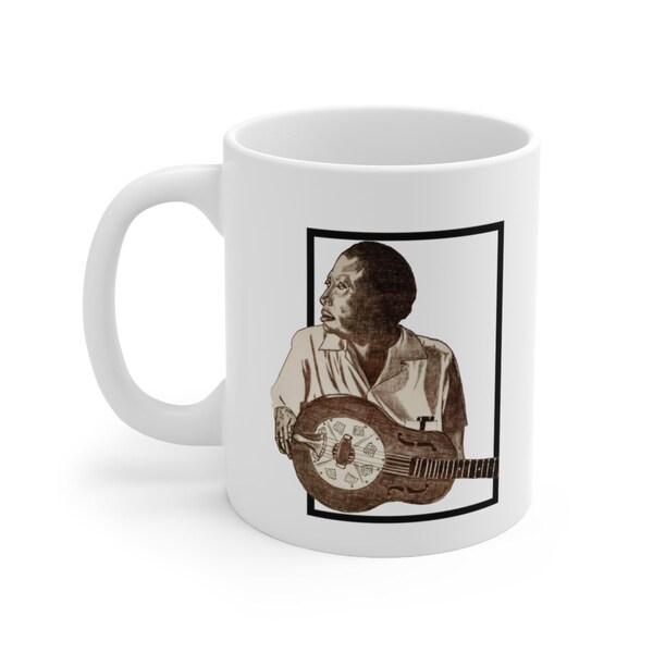 Vinyl Records Americana Slide Guitar Blues Music Art Bukka White Coffee Tea Mug