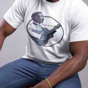 Muddy Waters Mississippi Delta Blues Folk Art Vinyl Records T-shirt gift for Dad