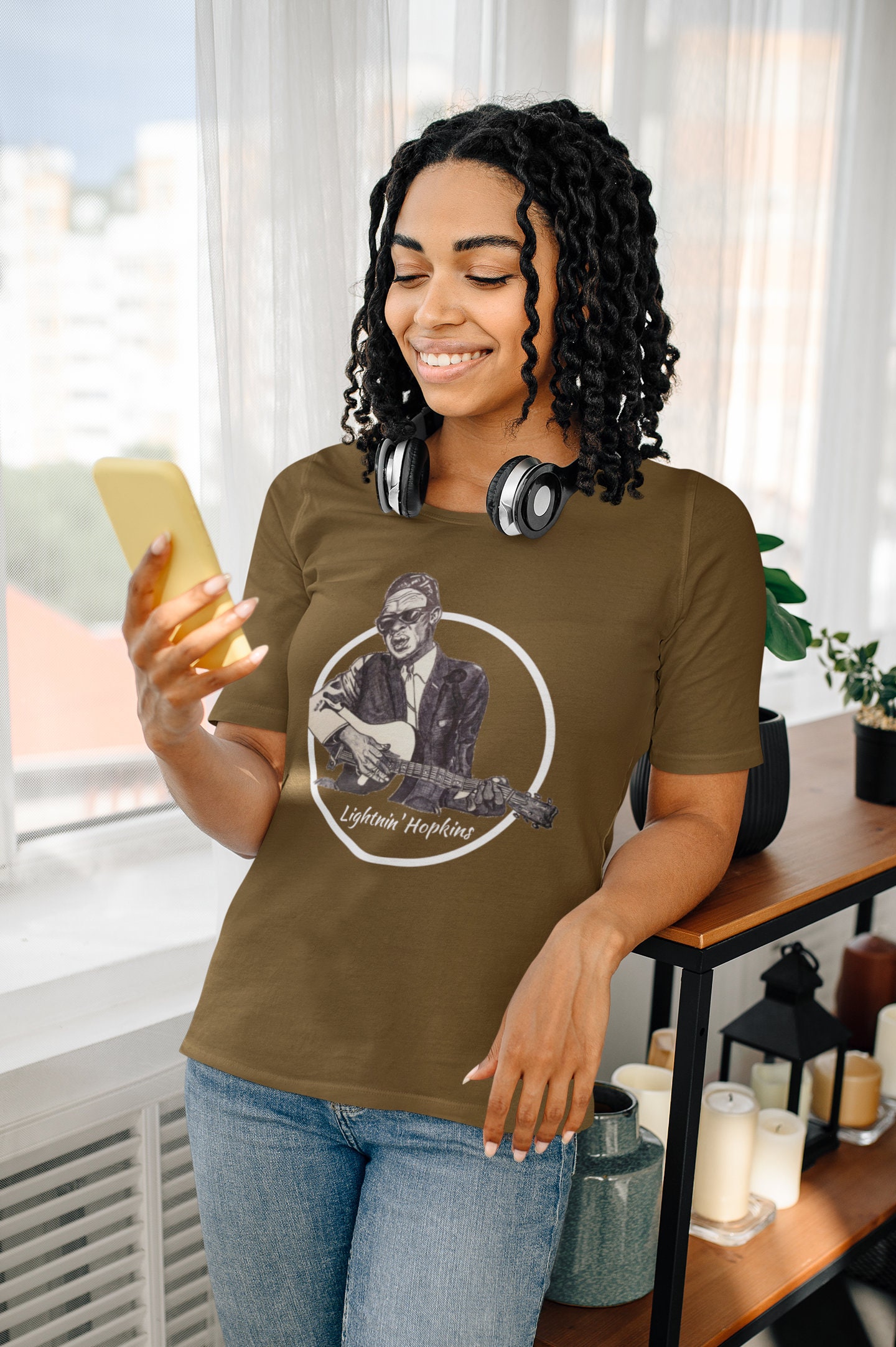 Lightnin' Hopkins Texas Blues Man Folk Art Man Woman American Music T ...