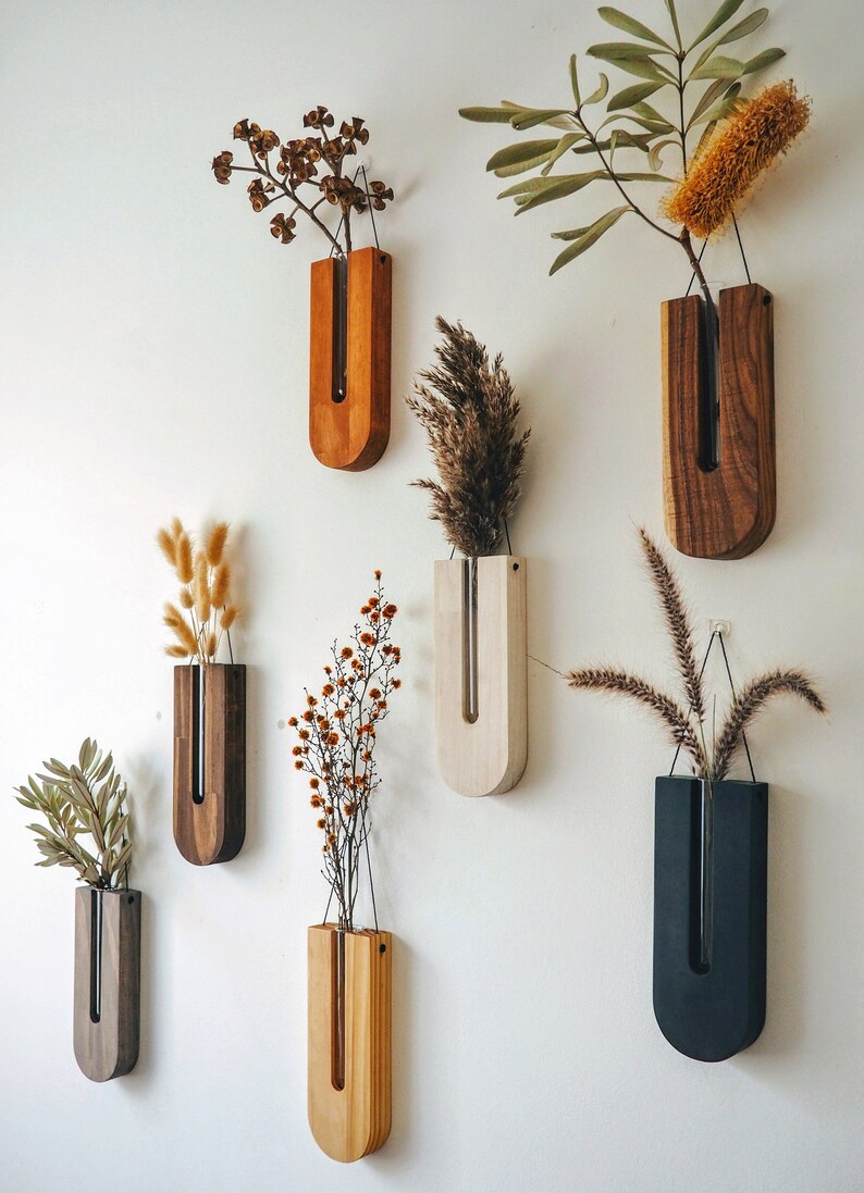 Wall decor / Propagation station / wooden vase/ Wall planter