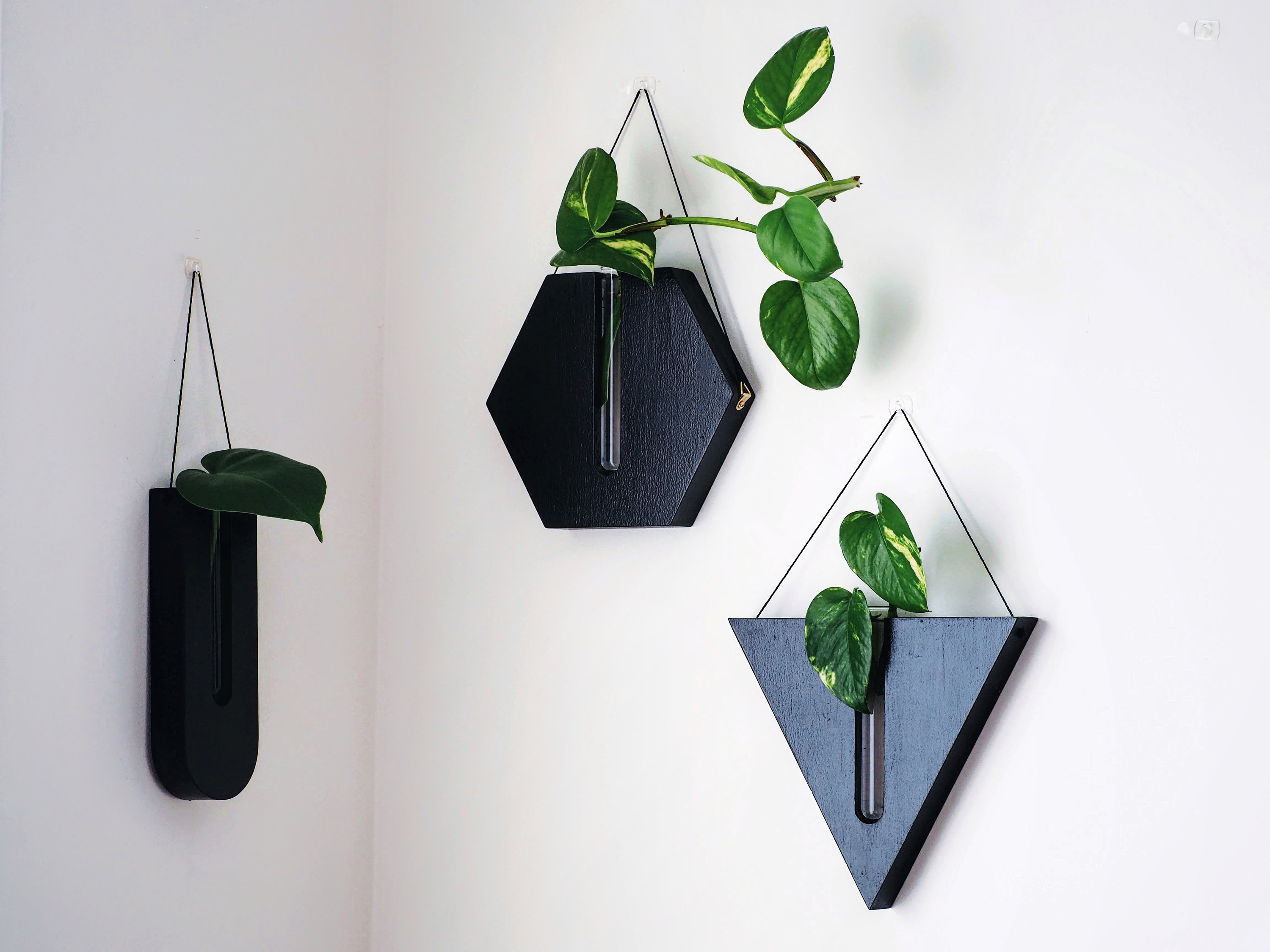 Décoration Murale/station de Propagation Jardinière Suspendue Vase en Bois Décor Cadeaux Pour Elle A