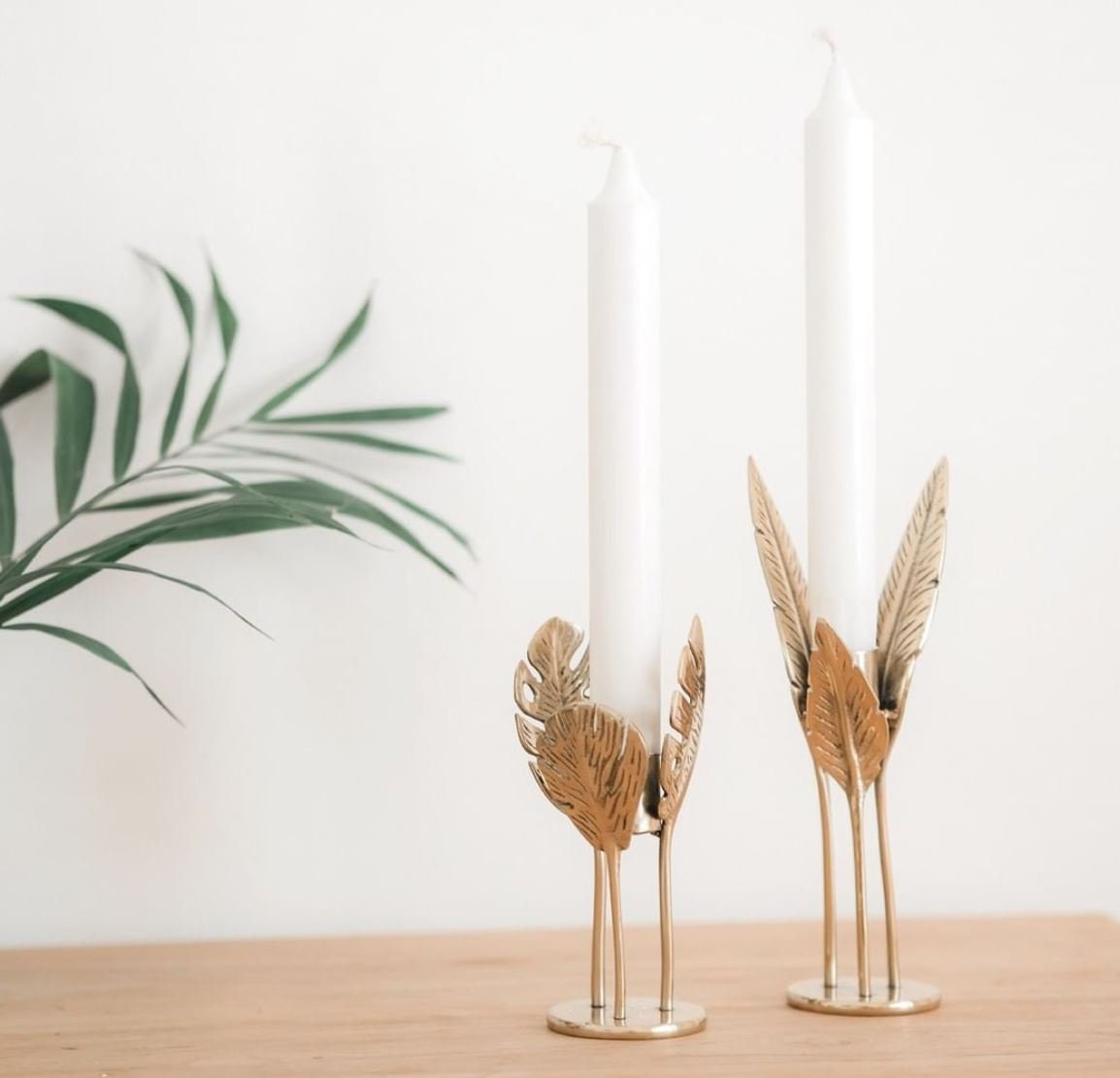 Brass Monstera Leaf Candle Holder