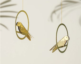 Brass bird / Hanging ornament / Decorative ornament / Gifts for plant lovers / Mobile / Brass decor