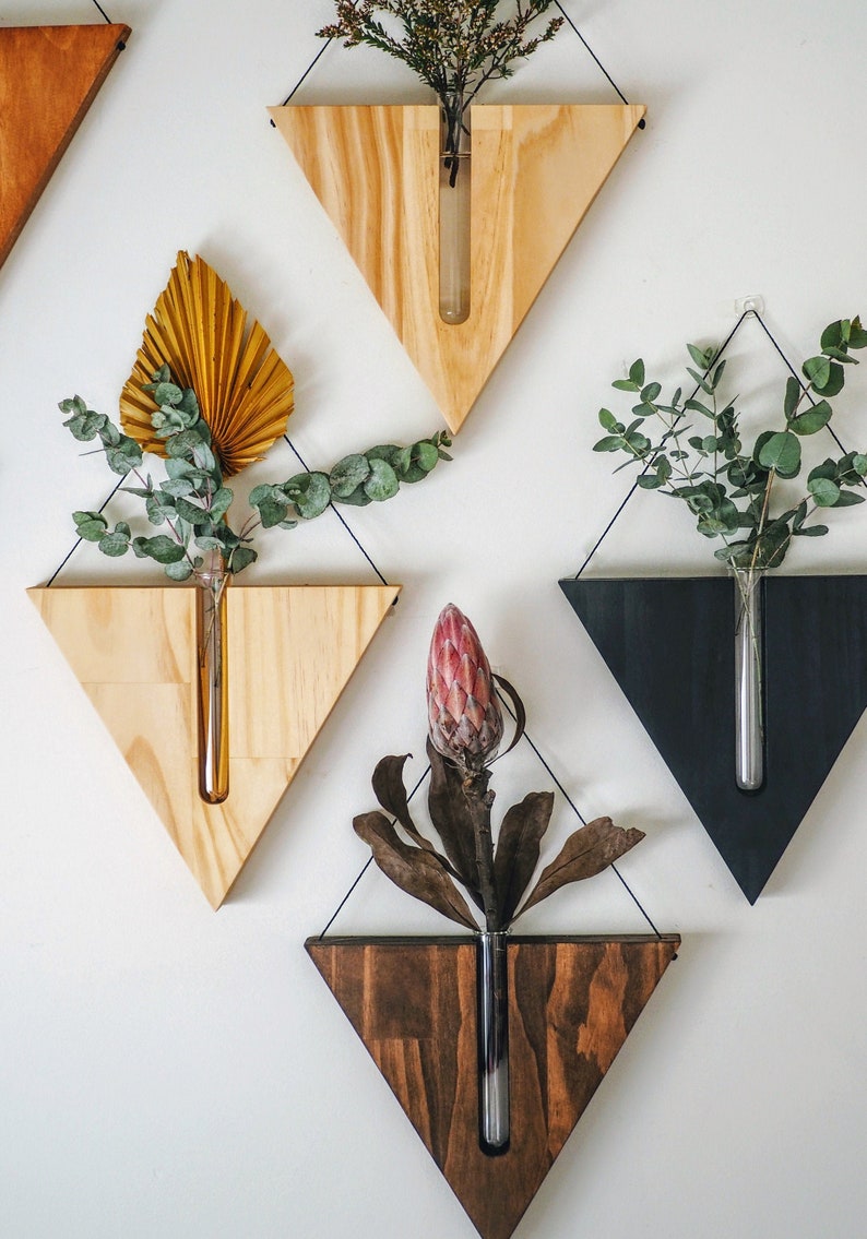 Wall decor / Propagation station / Wooden vase / Wall planter image 1