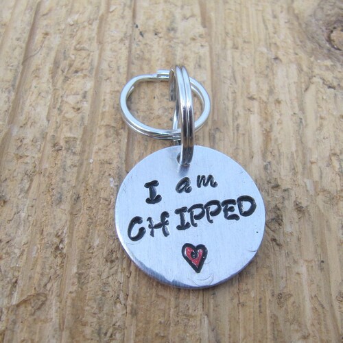 Laser Engraved Microchip Pet ID Tag I Am Microchipped Etsy