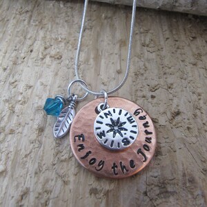 Graduation Gift, Enjoy the Journey, Hand Stamped Necklace, Graduation ...