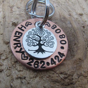 Pet ID tag,Name tag for pet, custom pet id tag, hand stamped pet tag,copper Pet ID tag, Cat name tag, Dog name tag, puppy name tag, kitten