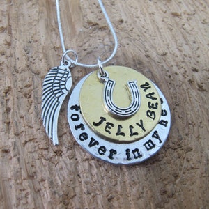 Horse memorial, death of horse, Hand stamped horse necklace, Sympathy gift for horse, Horse jewelry, Necklace for horse, Loss of horse