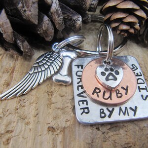 Pet memorial key chain, Loss of pet, Memorial for dog, Forever by my side, Pet loss gift, Sympathy gift,dog memorial, cat memorial