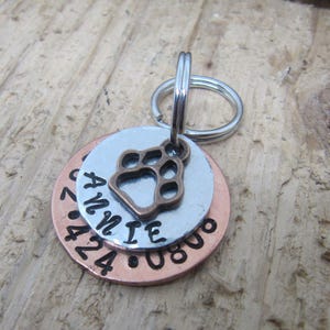 Pet ID tag, Pet name tag, Cat ID tag, Dog ID ta, hand stamped pet tags, Pet supplies, Cat name tag, Dog name tag, Personalized pet id tag