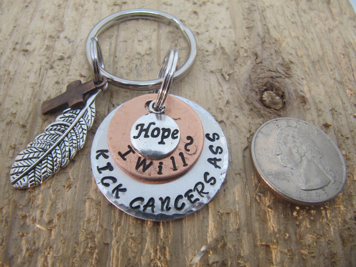 Hand Stamped Key Chain Cancer Jewelrygift for Cancer - Etsy