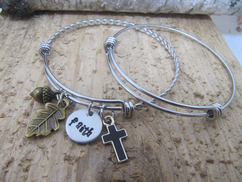 Faith braceletChristian Jewelry Bangle bracelet Charm Etsy