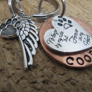 Dog memorial, Cat memorial, Pet memorial key chain, loss of pet, Sympathy gift, loss of pet, No longer by my side forever in my heart image 5