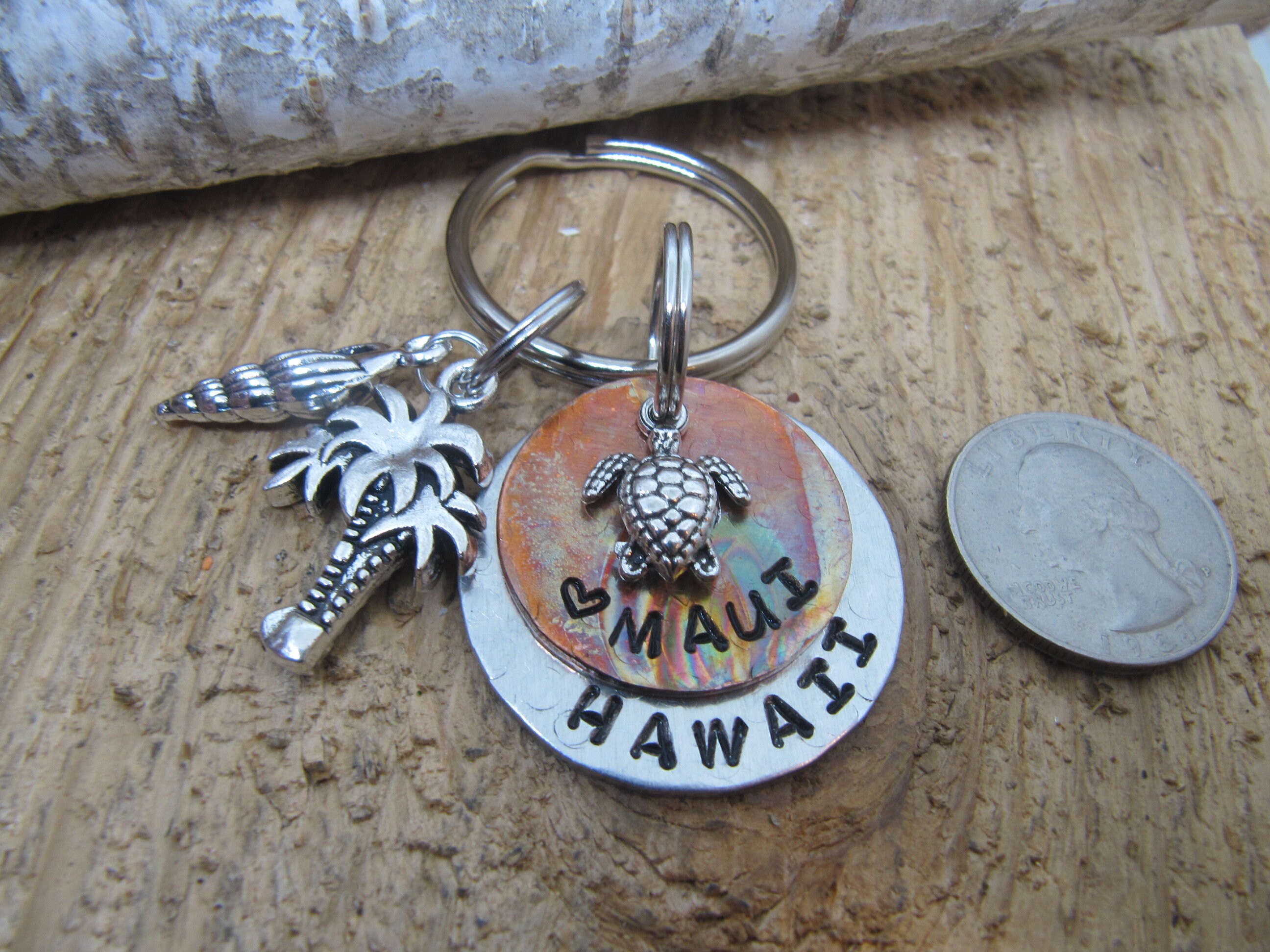 Maui Hawaii Maui jewelry Maui key chain sea turtle charm Etsy