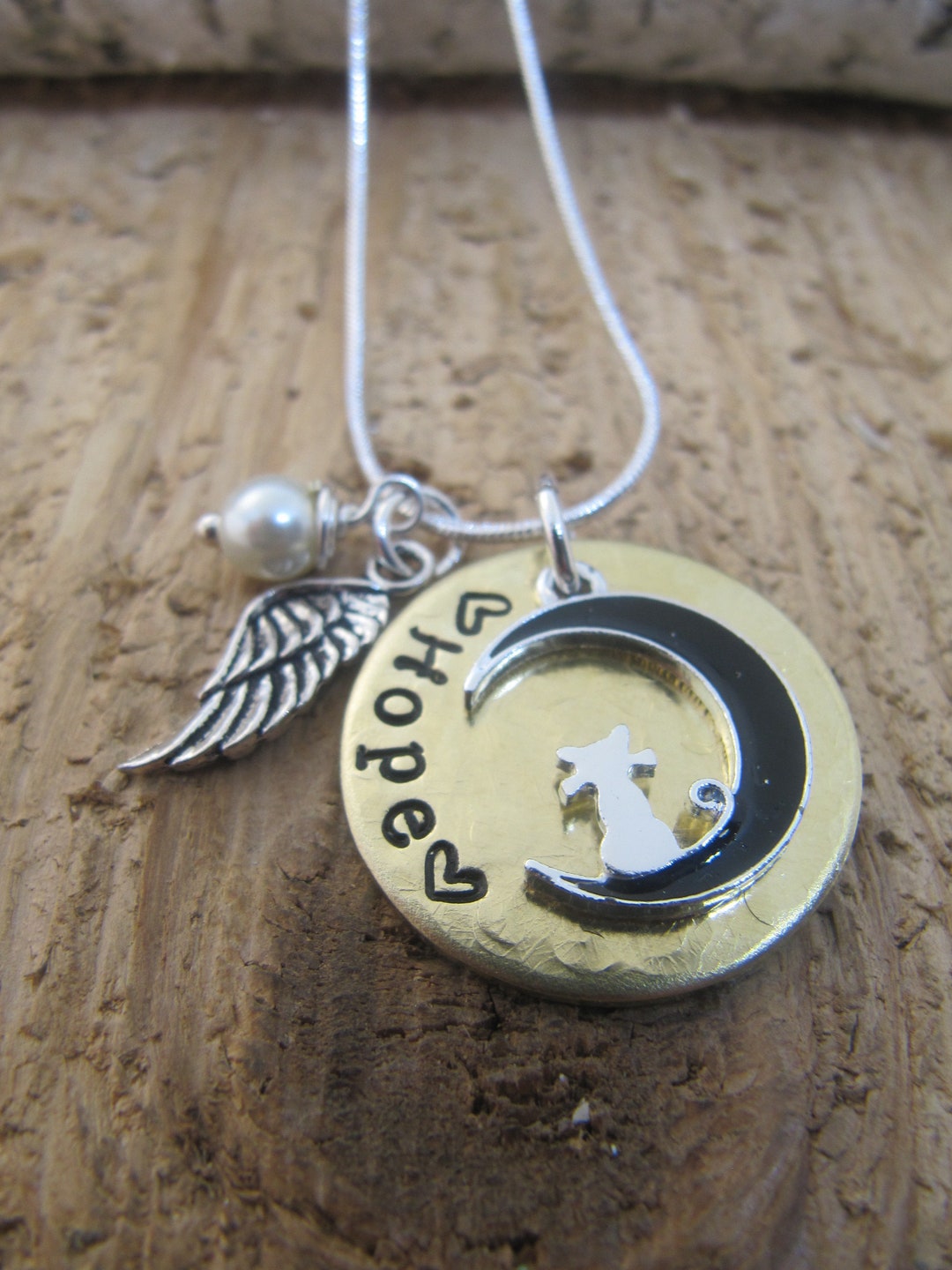 Cat Memorial Necklace,loss of Cat,hand Stamped Necklace,jewelry