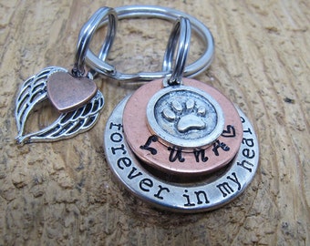 Pet memorial, Pet memorial key chain, Dog memorial, Cat memorial, Loss pet, Death of pet, Pet keepsake