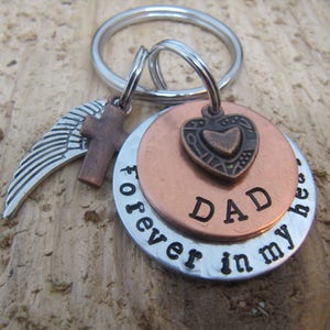 Memorial key chain,Dad memorial,Mom memorial,Grandpa memorial,loss of loved ones,death of dad,death of mom,keepsake jewelry