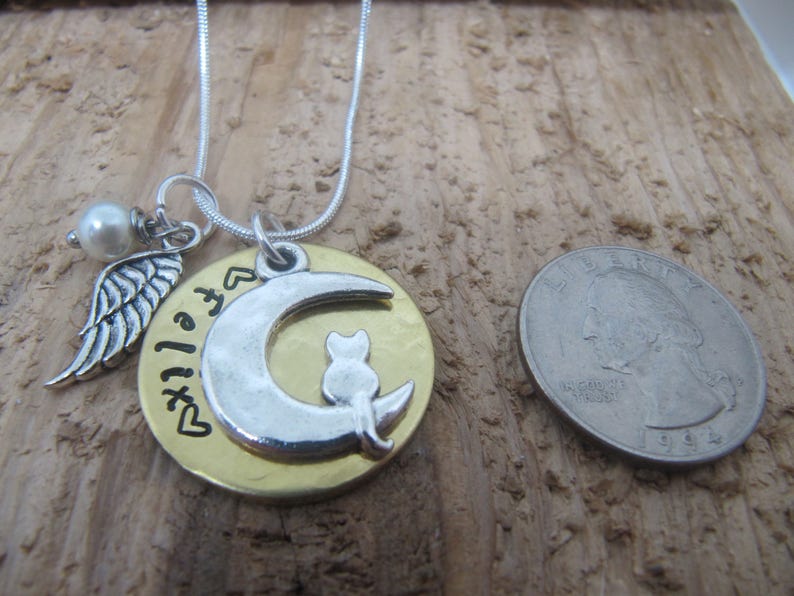 Cat Memorial Necklaceloss of Cathand Stamped Etsy