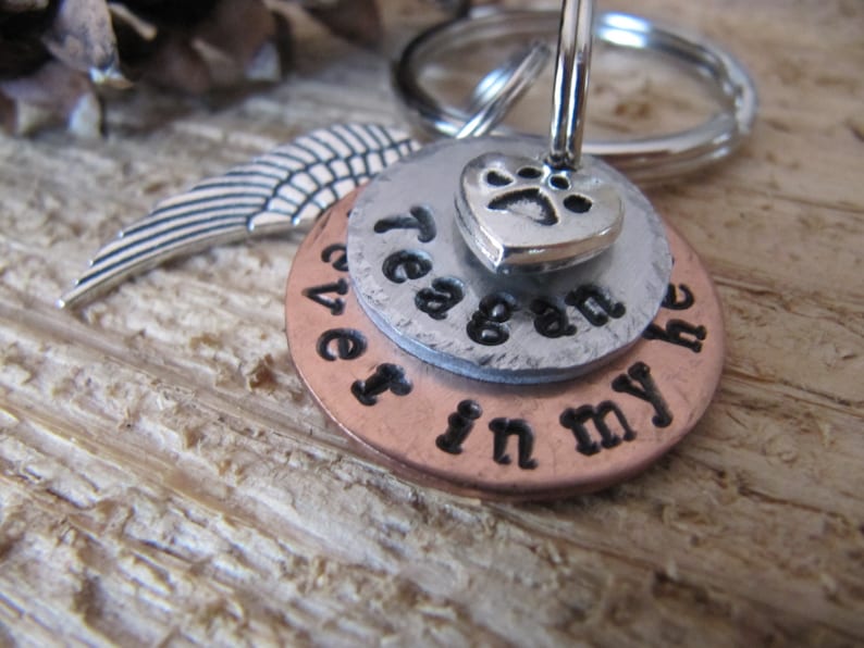 Pet Memorial Keychain//hand Stamped Pet Key Chain//dog Etsy